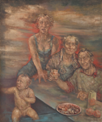 -FAMILIE-I, 2023, Öl auf Leinwand, 120 x 100 cm